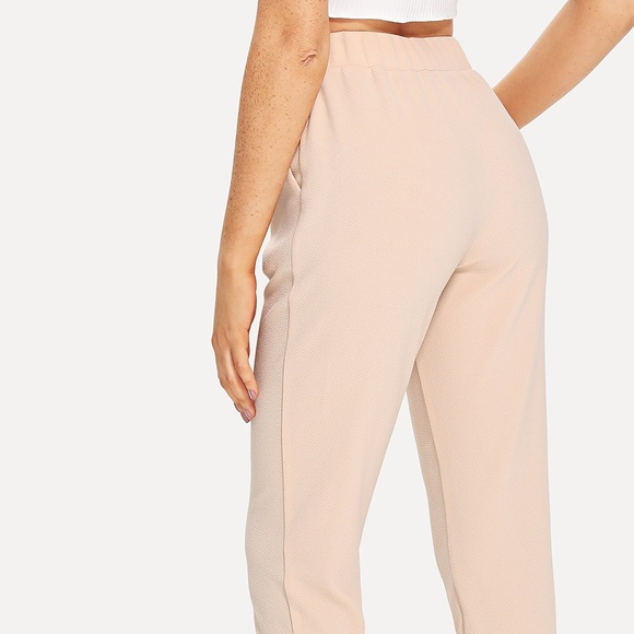 🆕Cream colored elastic waist cigarette pants - Picture 6 of 7